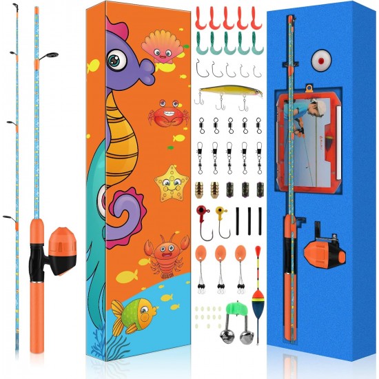 QudraKast Kids Ice Fishing Pole – Lightweight Marine-Themed Rod & Push-Button Reel Combo | Fun & Easy Setup QudraKast Kids Ice Fishing Pole – Lightweight Marine-Themed Rod & Push-Button Reel Combo | Fun & Easy Setup