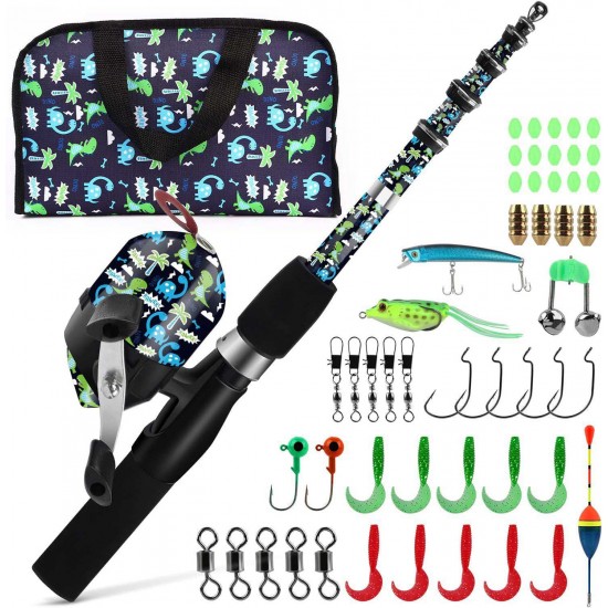QudraKast Kids Fishing Pole – 140cm RAWRR Dinosaur Set-Carrier Bag | All-in-One Telescopic Combo for Ages 3–10 QudraKast Kids Fishing Pole – 140cm RAWRR Dinosaur Set-Carrier Bag | All-in-One Telescopic Combo for Ages 3–10