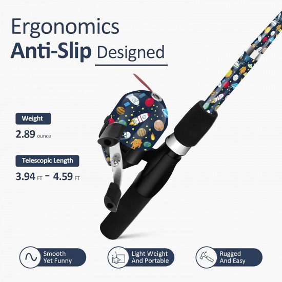 QudraKast Kids Fishing Pole – 140cm Universe Travel Rod & Reel Combo | Tangle-Free Combo for Ages 4–10 QudraKast Kids Fishing Pole – 140cm Universe Travel Rod & Reel Combo | Tangle-Free Combo for Ages 4–10