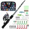 QudraKast Kids Fishing Pole – 120cm Universe Travel Set-Carrier Bag | Tangle-Free Reel + EVA Handle