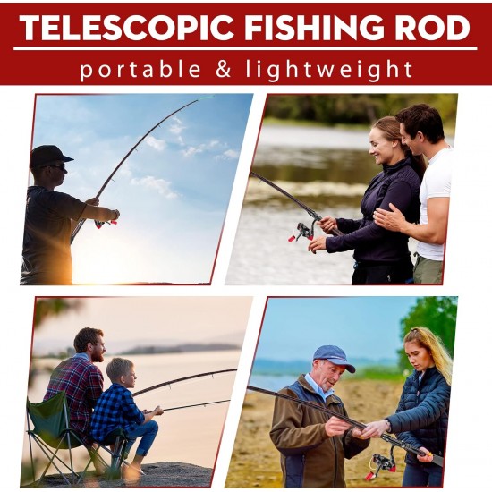 QudraKast 180cm Telescopic Fishing Rod Combo Set-Carrier Bag – Carbon Fiber Rod, Reel & Tackle Box | X-Warping Design for Beginners (Red) QudraKast 180cm Telescopic Fishing Rod Combo Set-Carrier Bag – Carbon Fiber Rod, Reel & Tackle Box | X-Warping Design for Beginners (Red)